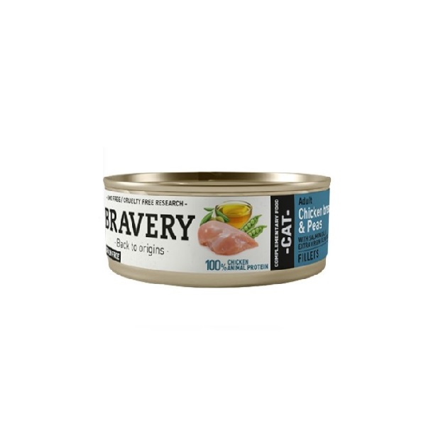 BRAVERY LATA GATO CHICKEN AND PEAS ADULT 70 GR